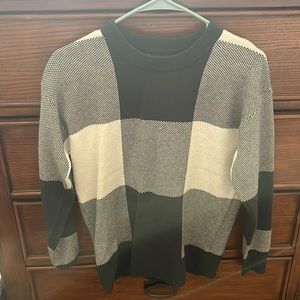 Dark green and white blouse